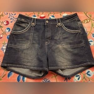 Kiss Therapy Stretch Dark Wash Denim Shorts